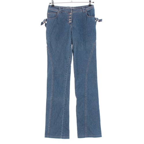 ディオール 03年 コットン ガリアーノ アジャスター デザイン ジーンズ デニムパンツ 3P12044511 インディゴ 38