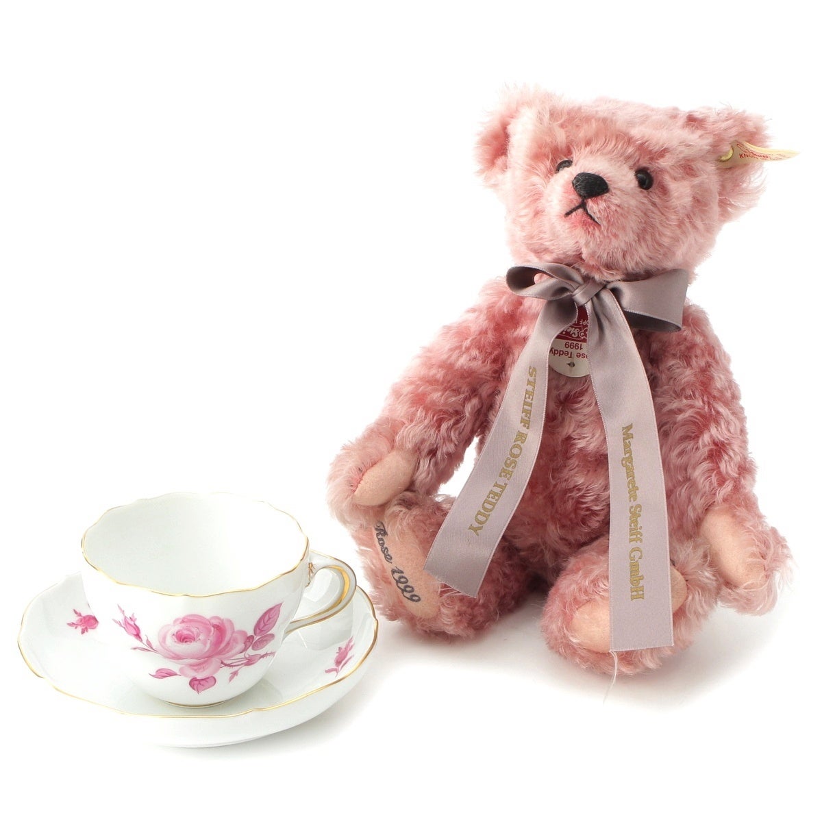 Meissen ティーカップ＆ソーサー とシュタイフ のローズテディ 日本限定