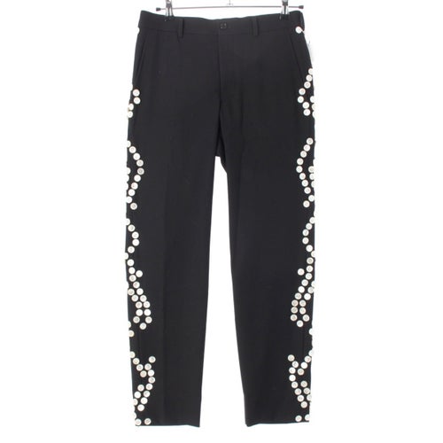 コムデギャルソンオムプリュス 24AW ウール デコラティブ ボタン 装飾 パンツ PN-P020 ブラック XS