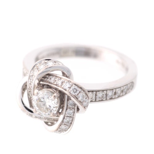 ブシュロン ピヴォワンヌ 750WG 0.30ct G VVS1 リング 指輪 シルバー 47 5.8g