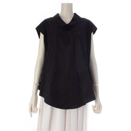 エルメス 20SS コットン Hリフト ノースリーブ ブラウス トップス ブラック 36