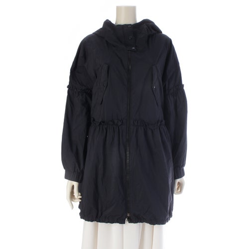 モンクレール BEBIANE ロゴ ダブルジップ フード ナイロンジャケット ネイビー 14 164cm