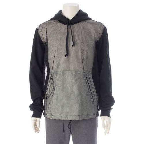 コムデギャルソンオムプリュス AD2024 チュール ドッキング デザイン プルオーバー パーカー トップス PO-T030 ブラック M