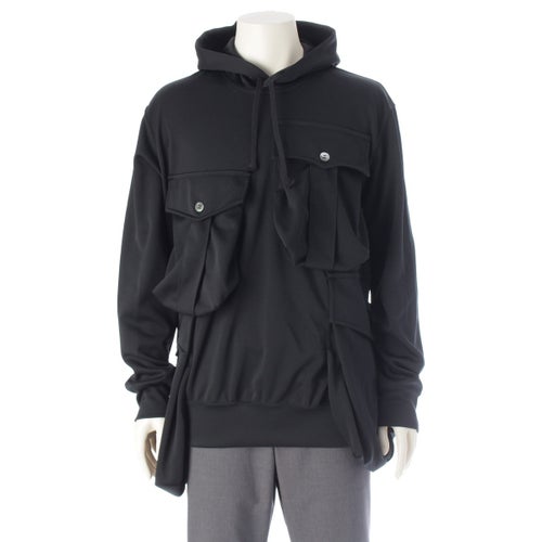 コムデギャルソンオムプリュス 25AW AD2025 エステル ポケット デザイン パーカー ジャージ PP-T008 ブラック 25AW AD2025