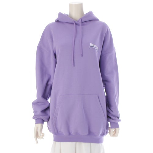 バレンシアガ 21年 キャンペーンロゴ プルオーバー パーカー トップス 578135 パープル S