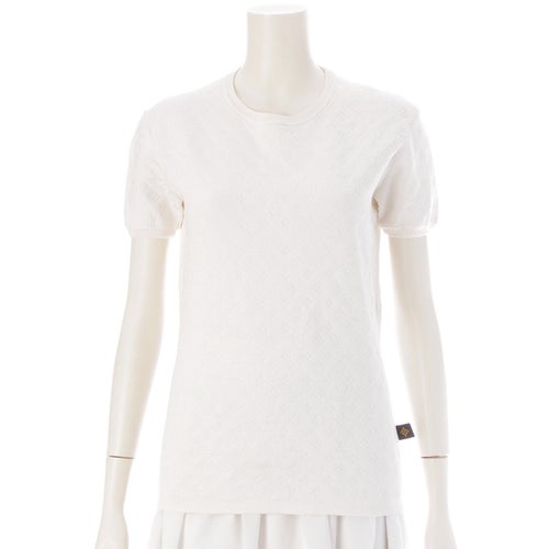 ルイヴィトン 21SS モノグラム クルーネック ニット 半袖 トップス RW211B アイボリー M