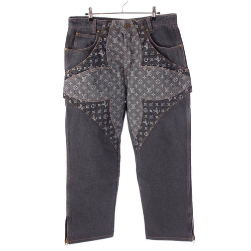 ルイヴィトン 23AW モノグラム フラワー デニムパンツ ジーンズ ボトムス 1ABYE9 グレー 33
