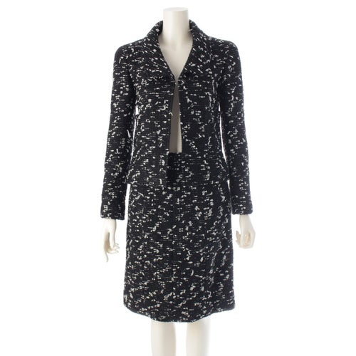 シャネル 02A ツイード スーツ ジャケット スカートセットアップ P20314 ブラック 36