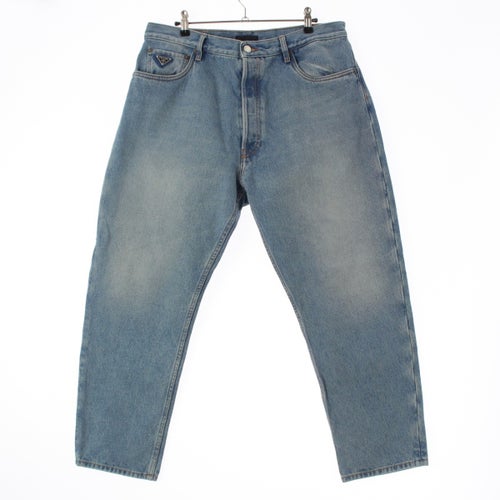 プラダ デニム トライアングルロゴ 5ポケット パンツ ジーンズ ボトムス GEP351 ブルーインディゴ 34