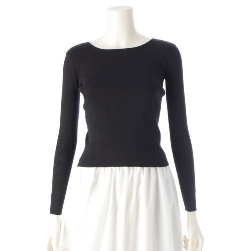 セリーヌ 24SS トリオンフ シルク コットン オープンバックハート トップス セーター 2AI9A898T ブラック XS