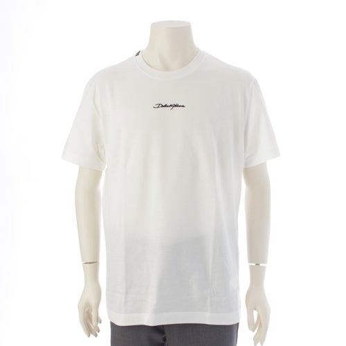 ドルチェアンドガッバーナ コットン ロゴ刺繍 ロゴパッチ 半袖Ｔシャツ トップス ホワイト 50