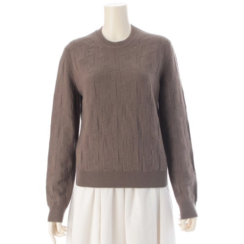 エルメス 23AW ウール Hモチーフ ニット 長袖 3H2617D4 ブラウン 40