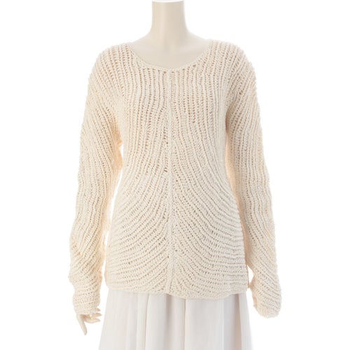 イッセイミヤケ 80-90s ボディワークス リネン 和紙 ニット セーター トップス サンプル品 生成り アイボリー