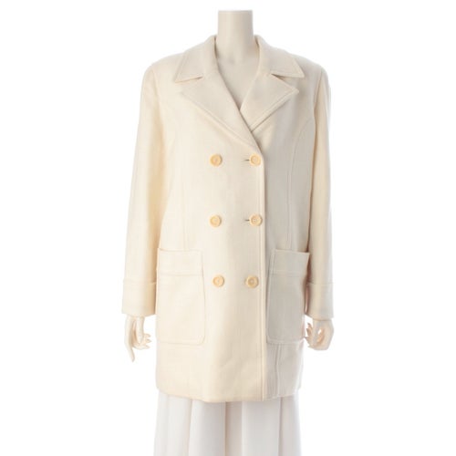 レオナール カシミヤ コットン シルク コート アウター 0328985 アイボリー ホワイト 9