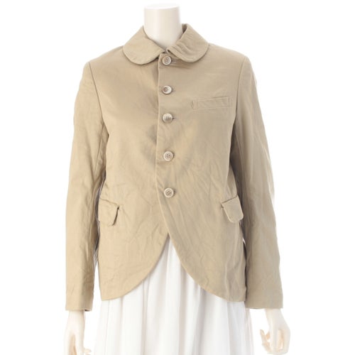 コムデギャルソン コムデギャルソン AD2024 コットン シワ加工 丸襟 ジャケット RO-J022 ベージュ XS