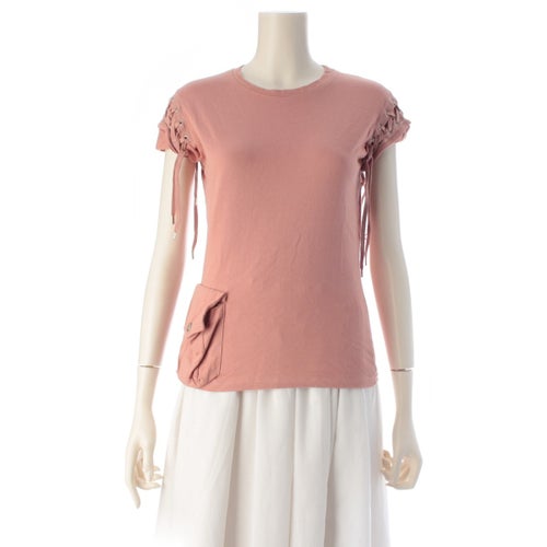 クリスチャンディオール ガリアーノ期 コットン レースアップ ポケット クルーネック カットソー ピンク 38