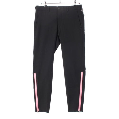 コムデギャルソンオムプリュス 25SS AD2024 ウールギャバジン サイドジップ テーパード パンツ ボトムス PO-P047 ブラック×ピンク S