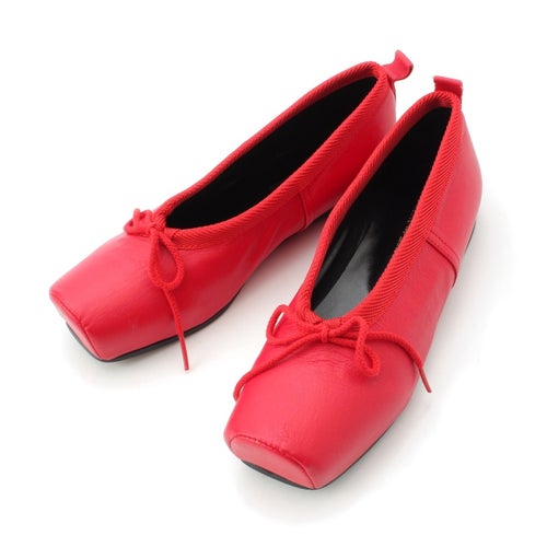 コムデギャルソン コムデギャルソン レザー コムコム バレエシューズ RH-K101 レッド 23