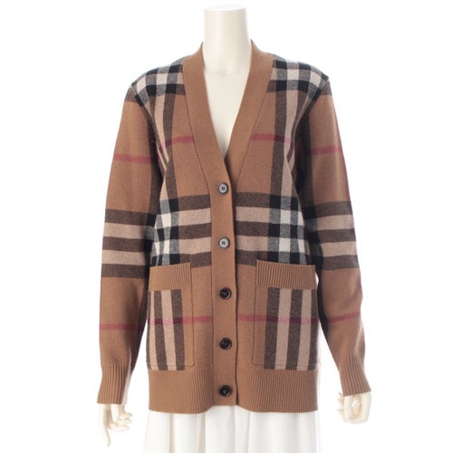 バーバリー ウール カシミヤ ノヴァチェック カーディガン トップス 8043372 ブラウン XS