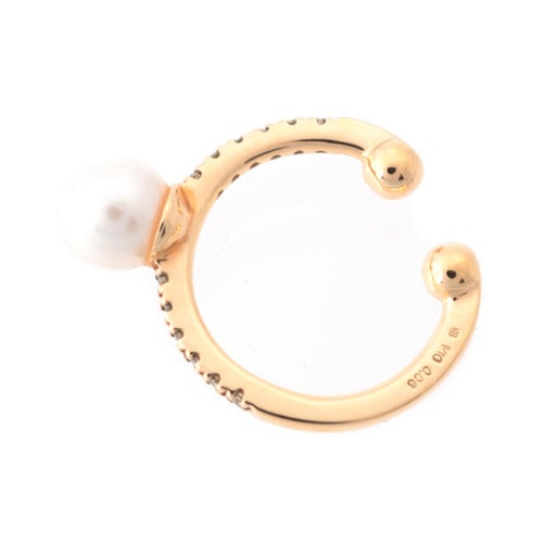 ヒロタカ Hirotaka アコヤパール ダイヤモンド イヤーカフ 旧型 D0.06ct アクセサリー K10 PE56KDF イエローゴールド