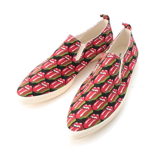 コムデギャルソンオムプリュス 06SS Rolling Stones Lips & Tongue Print Slip-Ons ローリング ストーンズ リップ＆タン スリッポン シューズ レッド 24