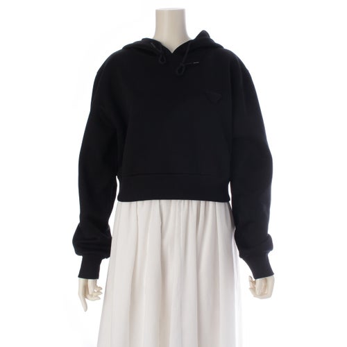 プラダ トライアングルロゴ クロップド パーカー トップス ブラック L