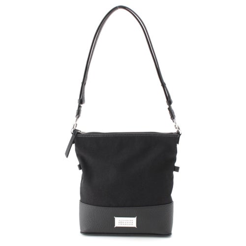 メゾンマルジェラ 5AC ホーボー レザー×キャンバス トートバッグ ショルダーバッグ SB1WG0042 ブラック