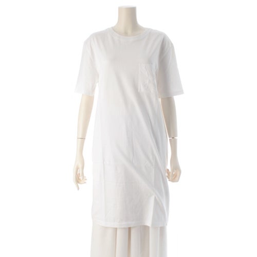 エルメス 20SS コットン シェーヌダンクル 刺 ワンピース ドレス ホワイト 40