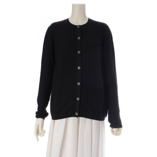 エルメス 19SS カシミヤ セリエボタン カーディガン トップス ブラック 38