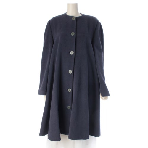 ジョルジオアルマーニ 90`s アルパカ×ウール BORGO21タグ ノーカラー コート パープル 44