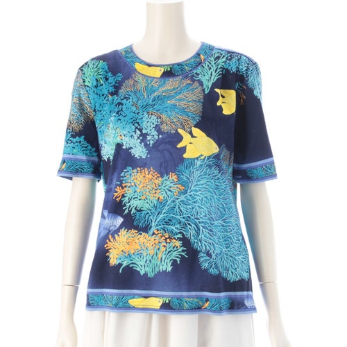 レオナール ファッション 熱帯魚 海 半袖 トップス 0379188 ブルー L