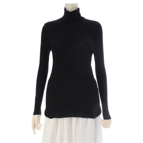 シャネル 99A カシミヤ シルク混 ココボタン ハイネック 長袖 セーター ニット トップス P13895 ブラック 42