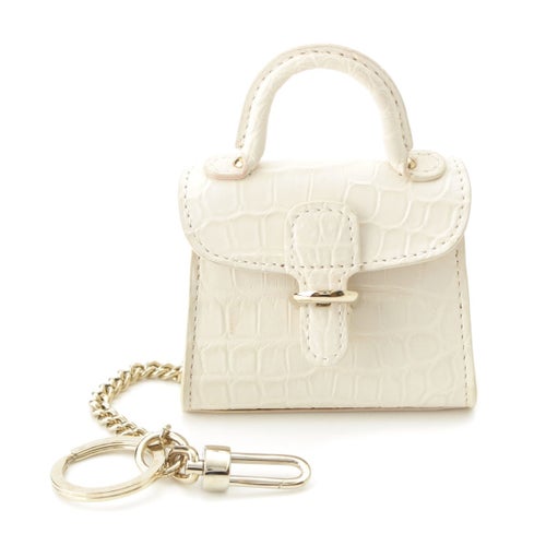 デルヴォー クロコ バッグチャーム ブリヨン キーホルダー ホワイト