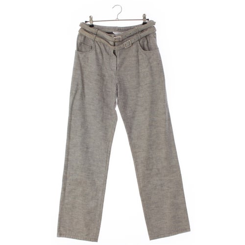 クリスチャンディオール 2001年 ガリアーノ期 ダブルベルト サイドライン スタッズ デニムパンツ ボトムス 1P12044025 グレー系 38