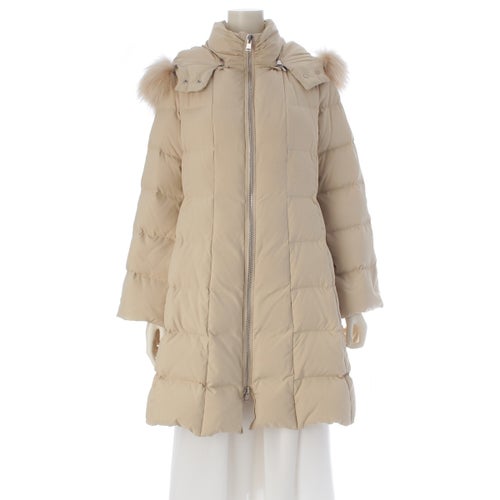フォクシー ラクーンファー付き ダウンコート アウター 31609 ベージュ 38