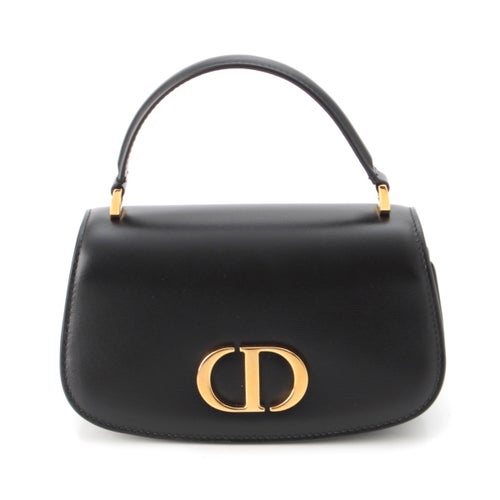 クリスチャンディオール 30 モンテーニュ アベニュー カーフレザー 2way ショルダー ハンドバッグ ブラック