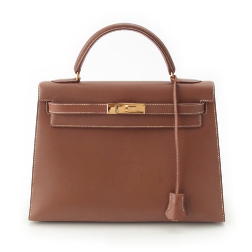 エルメス 94年 ヴォーガリバー ケリー32 2way ショルダー ハンドバッグ ブラウン キャメル