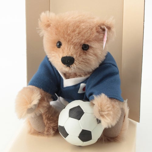 シュタイフ 2006年 コットン 白タグ FIFAワールドカップ記念 1500体限定 テディベア ユニフォーム 背番号10 サッカーボール おもちゃ・玩具 ブラウン