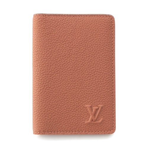 ルイヴィトン 25年 レザー LV アエログラム オーガナイザー･ドゥ ポッシュ カードケース パスケース 名刺入れ M25952 ブラウン