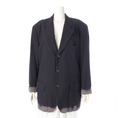 コムデギャルソンオムプリュス 93AW ウール 脱色期 ブリーチ加工 テーラードジャケット PJ-04020M ネイビー M