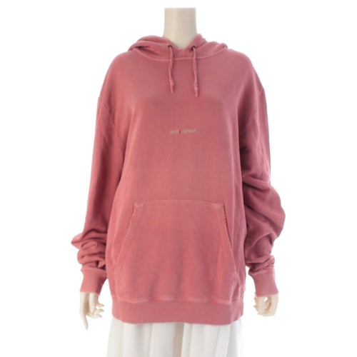 サンローラン ヴィンテージ加工 フロントロゴ パーカー トップス 532119 ピンク M