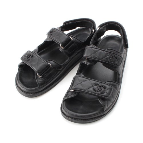 シャネル マトラッセ ベルクロ コンフォート サンダル G31848 ブラック 37