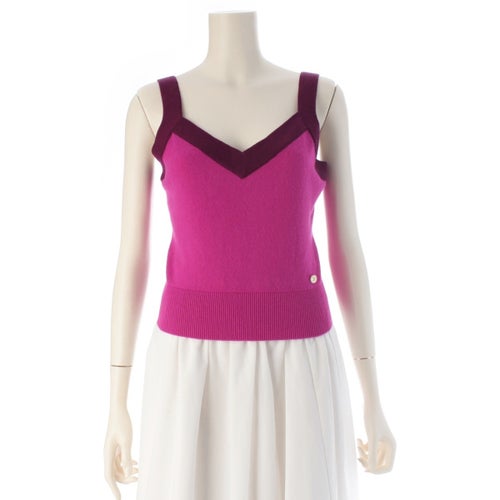 シャネル カシミヤ ココマーク ビスチェ トップス タンクトップ P64783 パープル 36