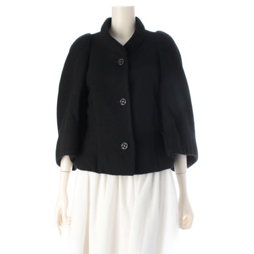 イッセイミヤケ 00AW ウール ボレロ Aライン ワイドスリーブ ジャケット コート アウター IM03FD529 ブラック 2