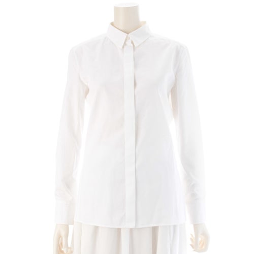 エルメス 2023 ロゴ刺 長袖シャツ ブラウス ホワイト 34