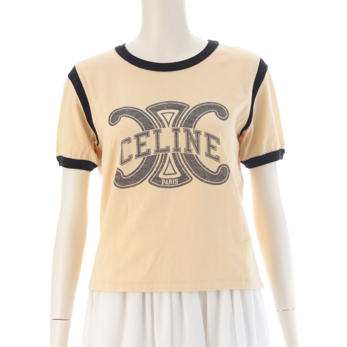 セリーヌ ロゴ トリオンフ 半袖Tシャツ 2X58B671Q ブラック×ベージュ