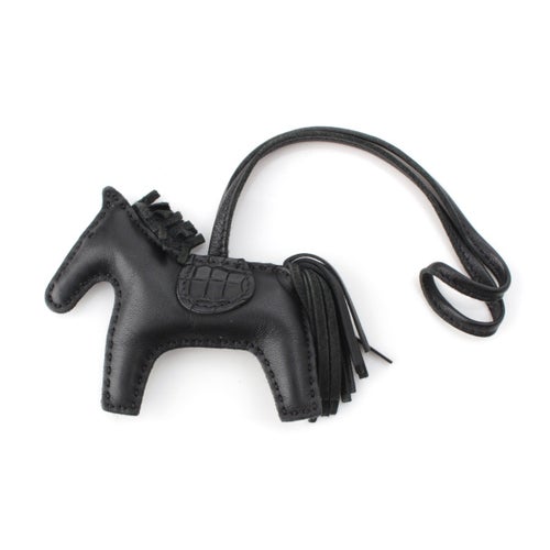 エルメス Y刻印 アニョーミロ×アリゲーター ロデオチャームPM チャーム ソーブラック