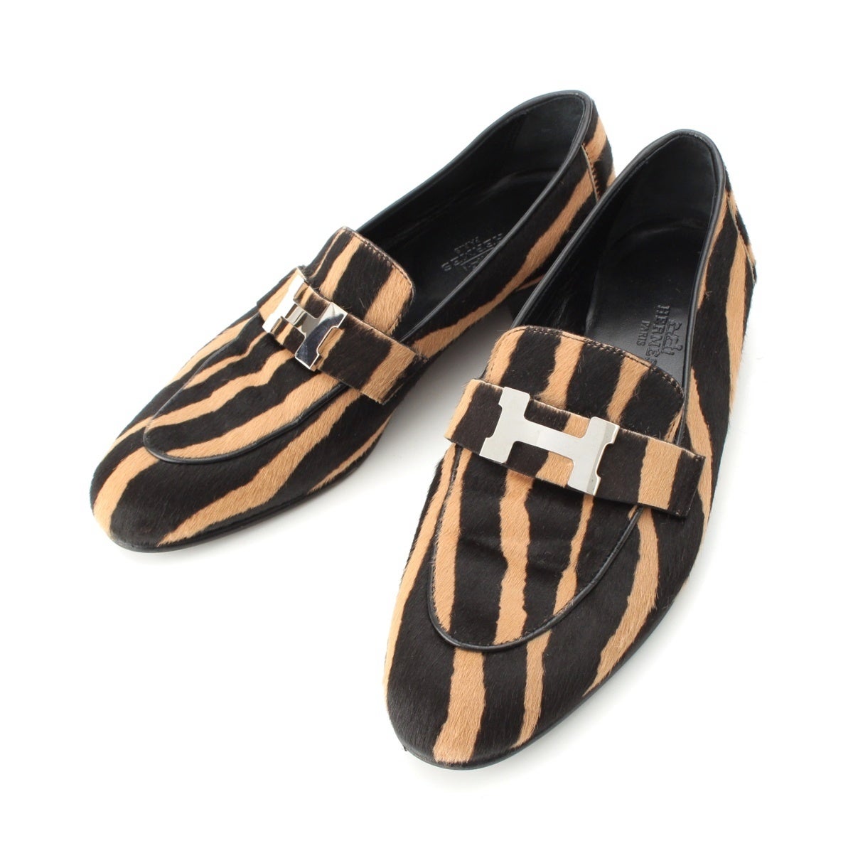 ◆美品◆HERMES コンスタンス ローファー ヒール Hバックル 35 1/2 エルメス ハラコ Hバックル コンスタンス ローファー シューズ