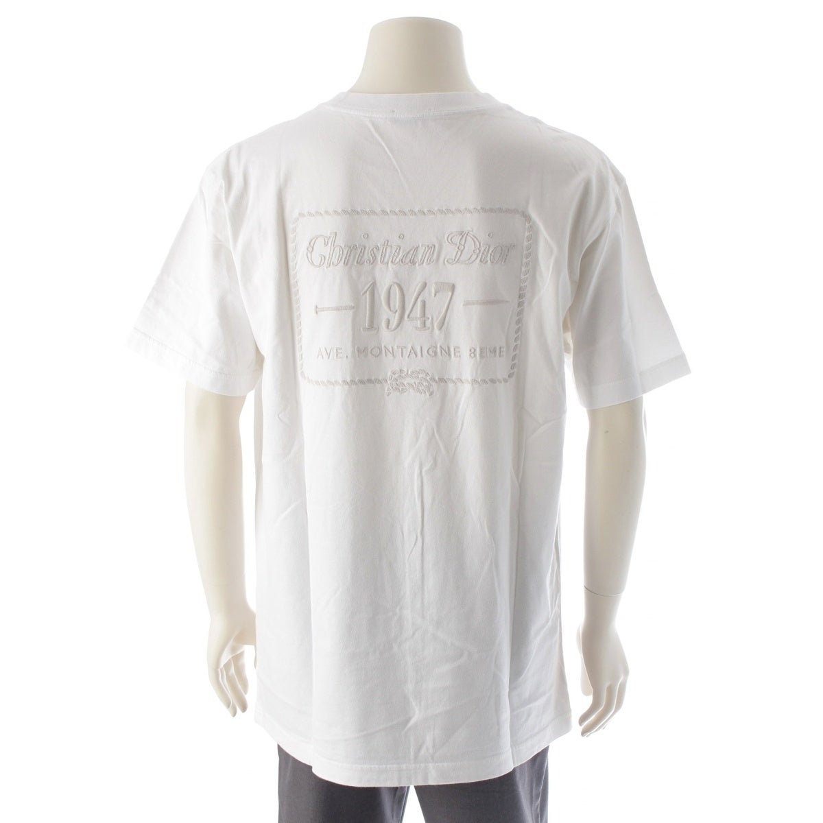 ディオール コットン 1947 ロゴ刺繍 Tシャツ カットソー 半袖 トップス