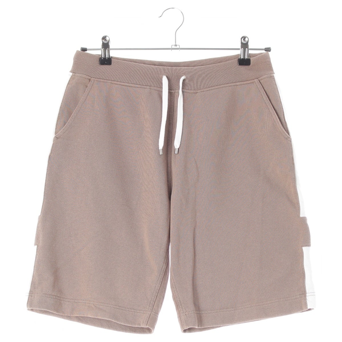 HERMES(エルメス) Hロゴサイドライン コットンハーフパンツ ショーツ L エルメス コットン サイドライン ハーフ パンツ ボトムス ベージュ
